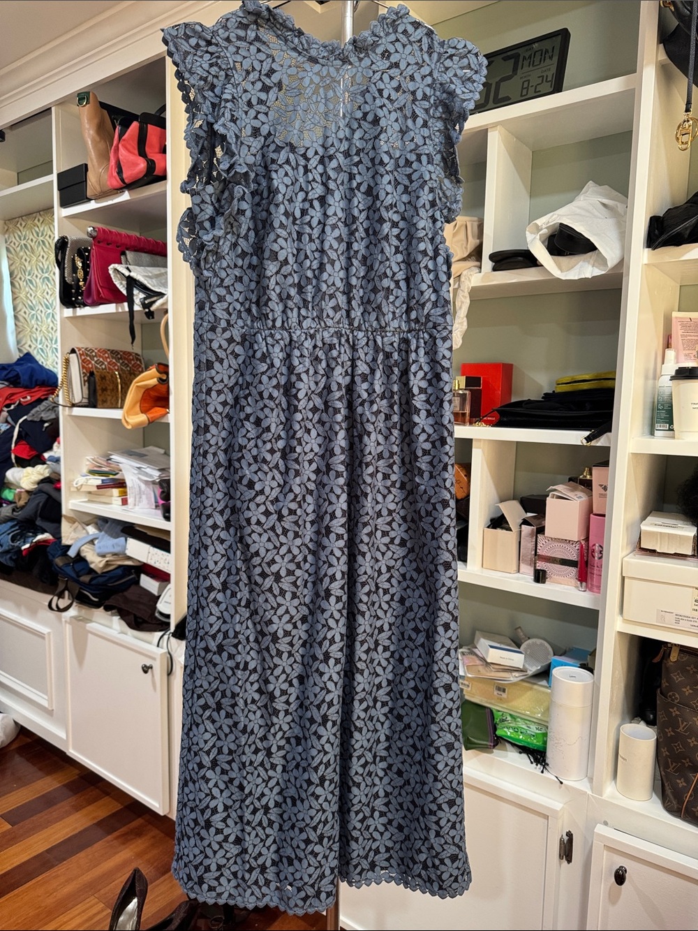 kate spade Slate Blue Floral Lace Jumpsuit
